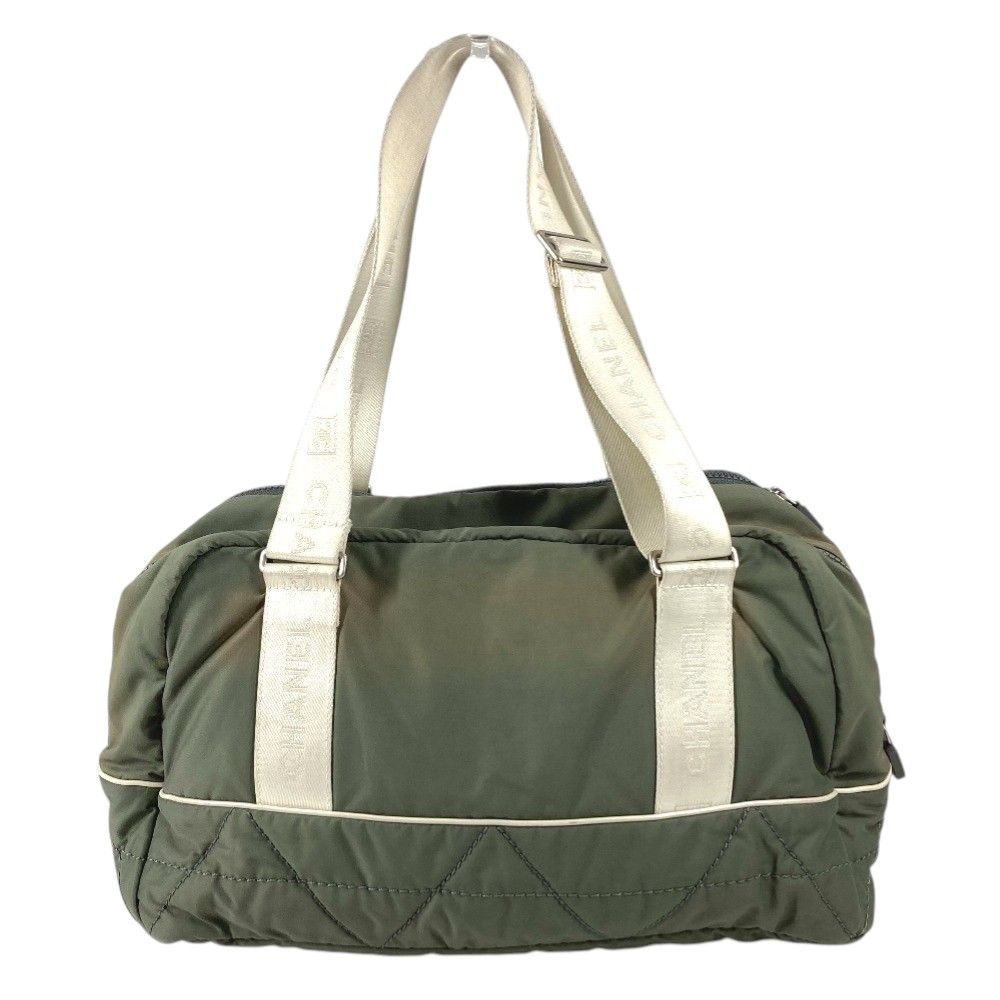 Chanel Boston Bag Logo CC Nylon Gray — view 2