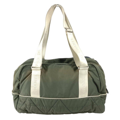 Chanel Boston Bag Logo CC Nylon Gray — view 2