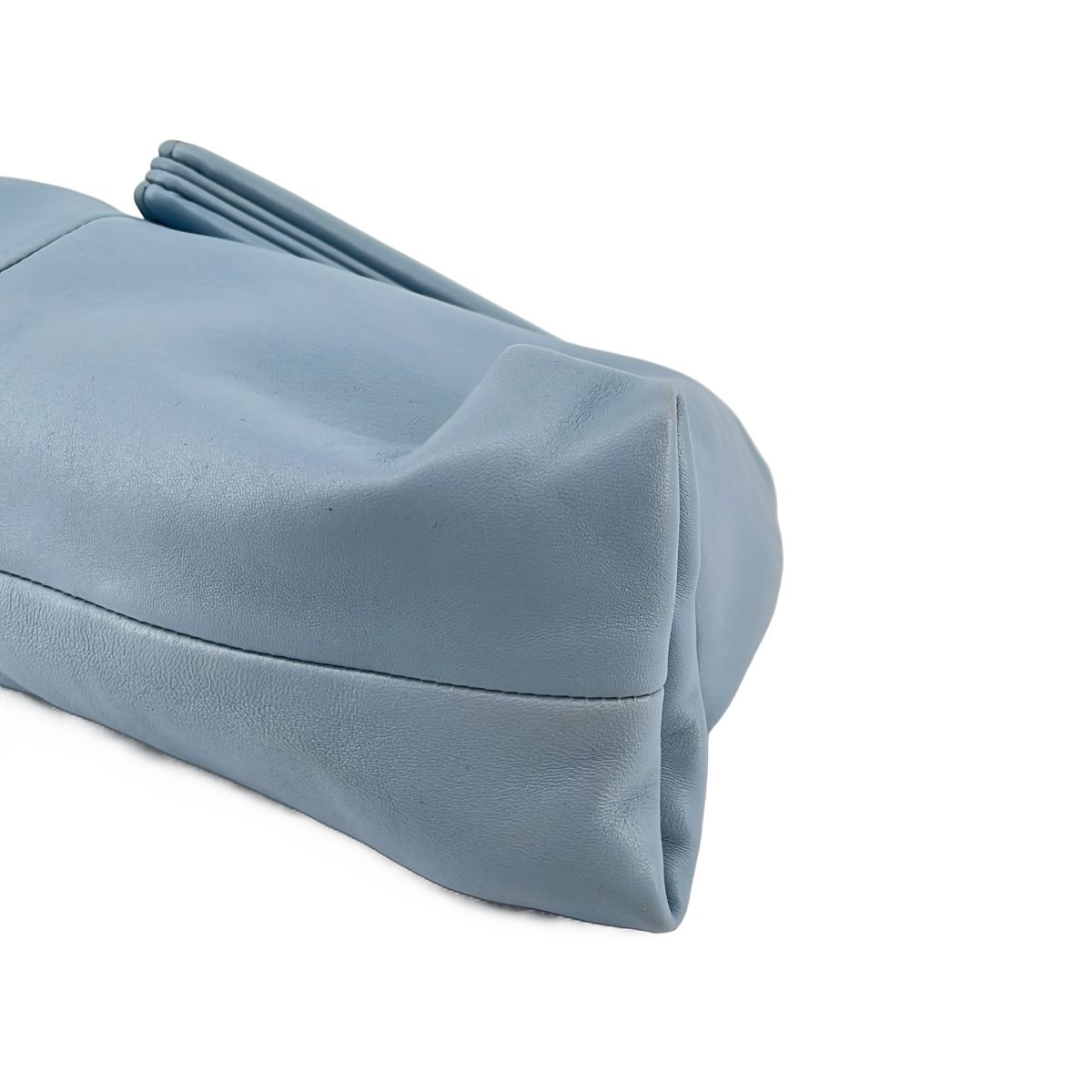 Bottega Veneta Leather Triangle Clutch Light Blue — view 7