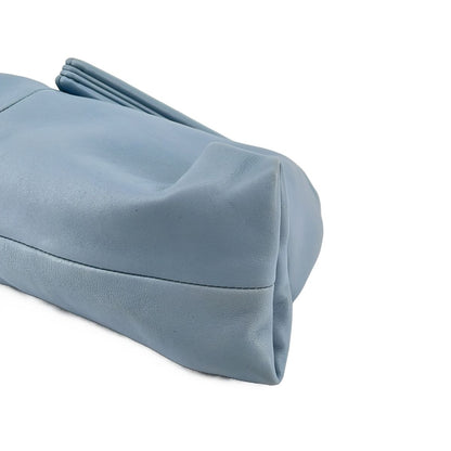 Bottega Veneta Leather Triangle Clutch Light Blue — view 7