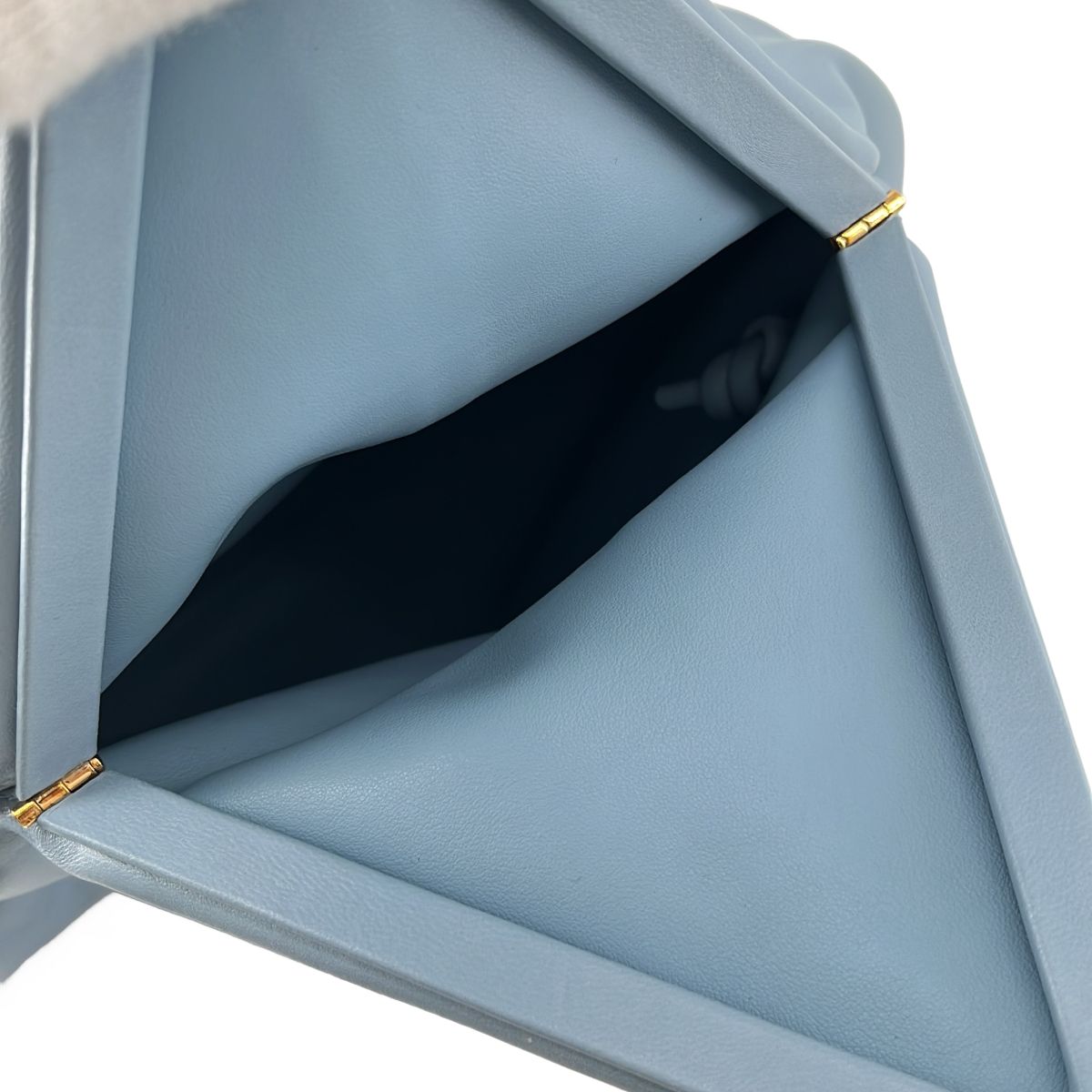 Bottega Veneta Leather Triangle Clutch Light Blue — view 3