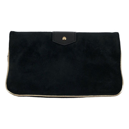 Louis Vuitton Sofia Coppola Suede Clutch Black Gold — view 2