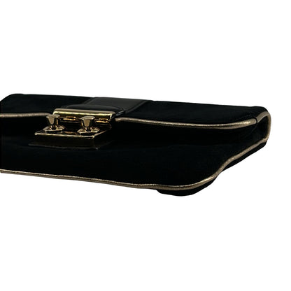 Louis Vuitton Sofia Coppola Suede Clutch Black Gold — view 7