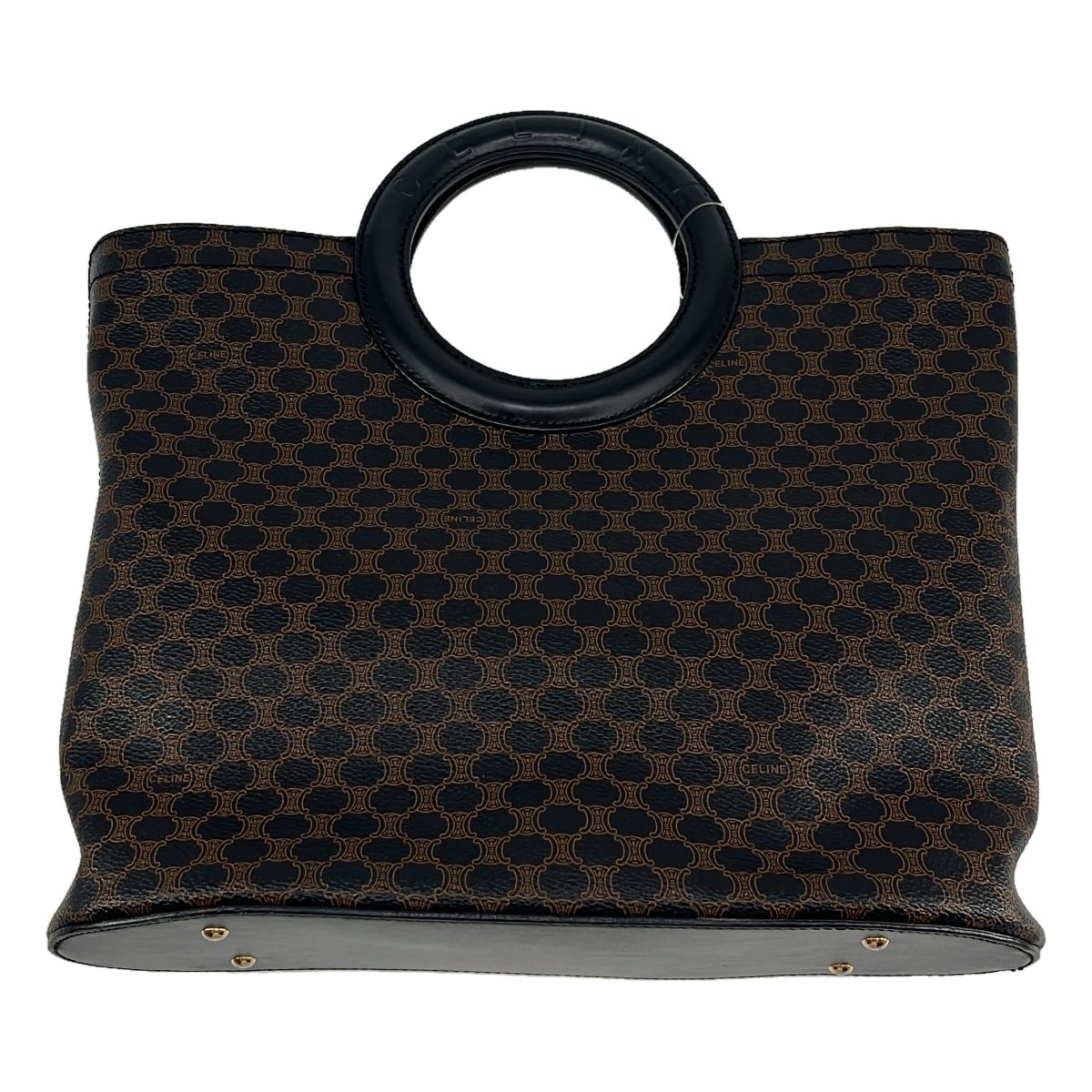 Celine Macadam Circle Handle Handbag Brown — view 2