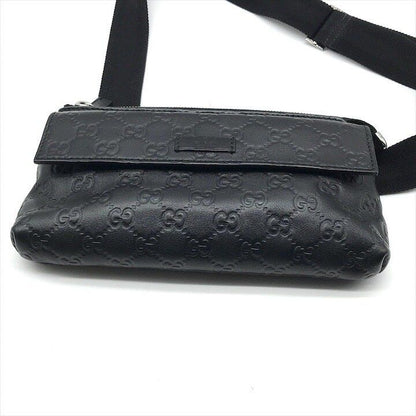 Gucci Guccissima Leather Logo Embossed Belt Bag Black Blunt Gentleman — view 4