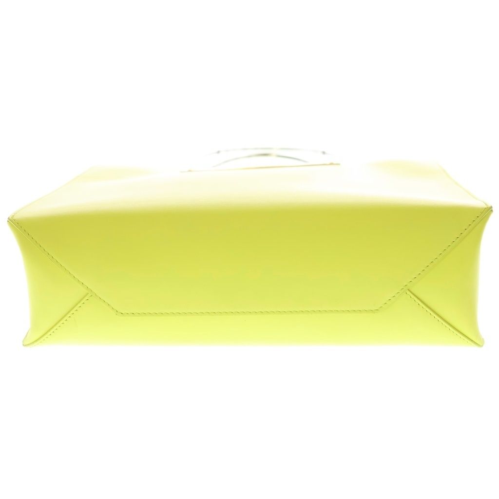 Balenciaga Cable 2-Way Shoulder Bag Neon Yellow Leather Silver — view 4