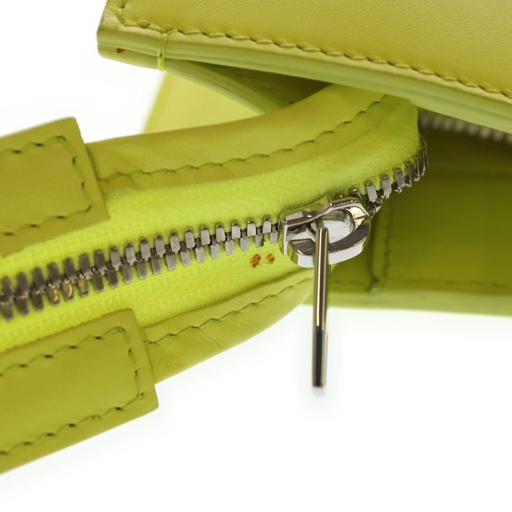 Balenciaga Cable 2-Way Shoulder Bag Neon Yellow Leather Silver — view 7