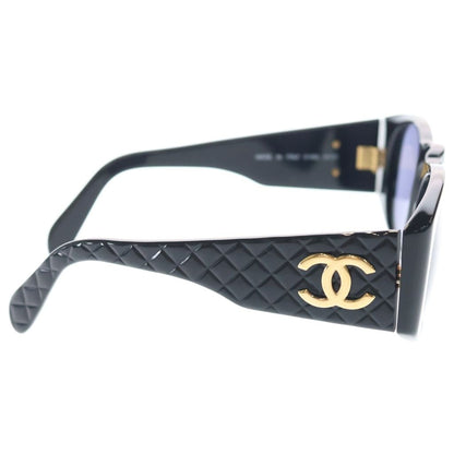 Chanel CC Logo Quilted Sunglasses Eyewear Color Lens Black Gold — view 3