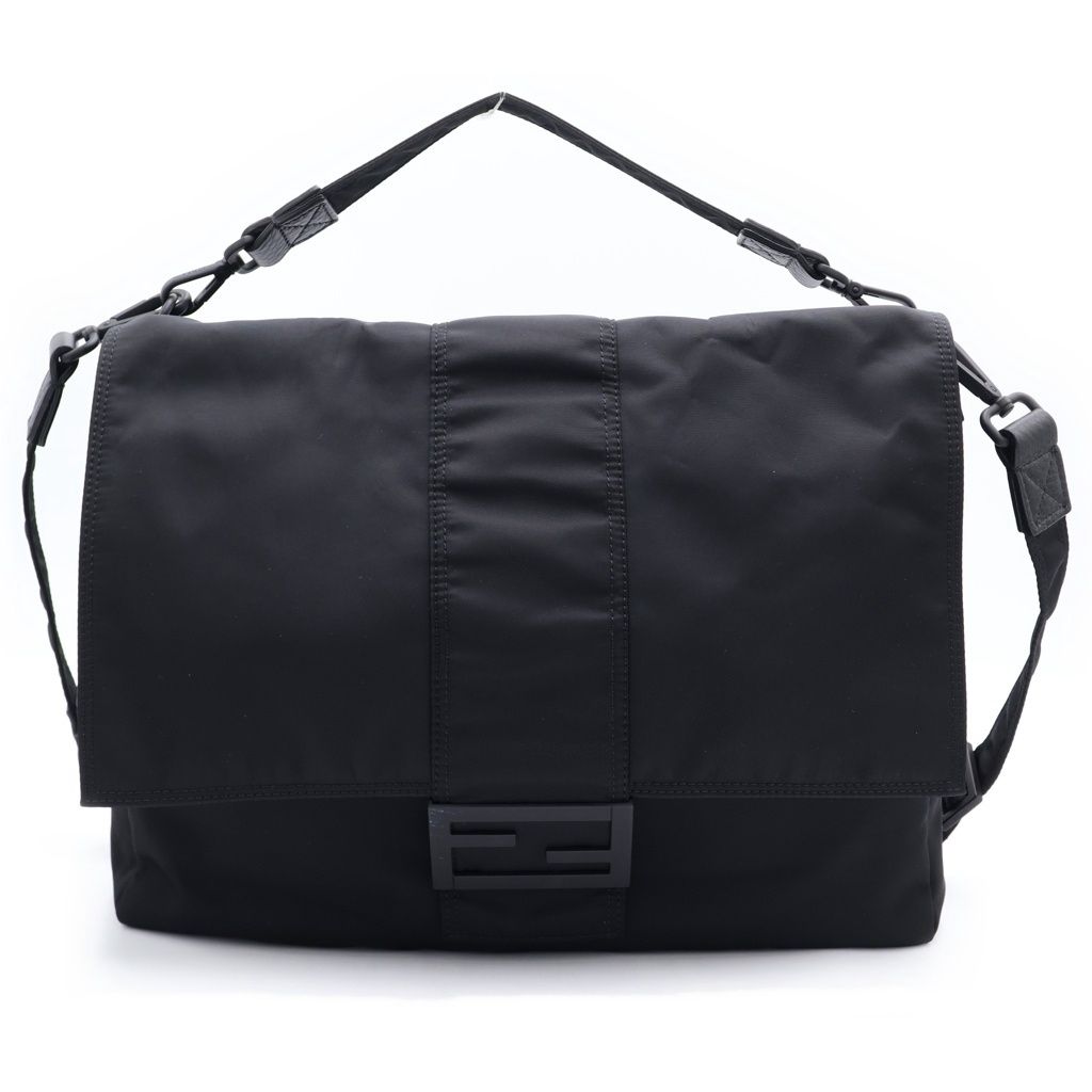 Fendi Baguette Messenger Shoulder Bag Black