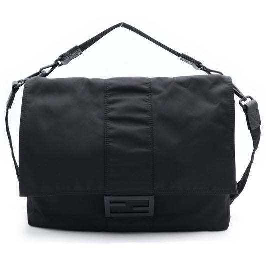 Fendi Baguette Messenger Shoulder Bag Black