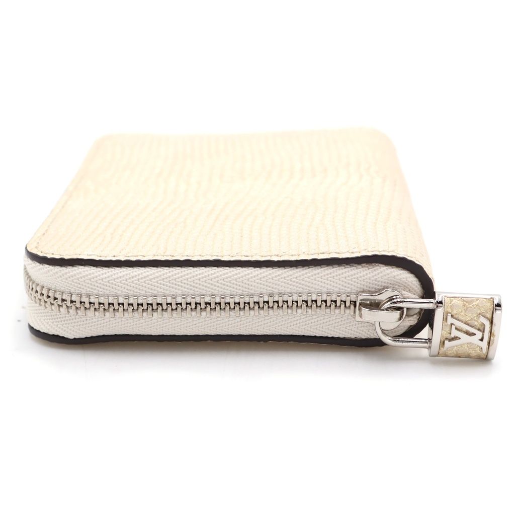 Louis Vuitton Exotic Zippy Coin Purse Leather Mini Wallet Case Silver Gold — view 3