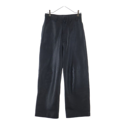 Balenciaga Lambskin Leather Straight Leg Pants Black