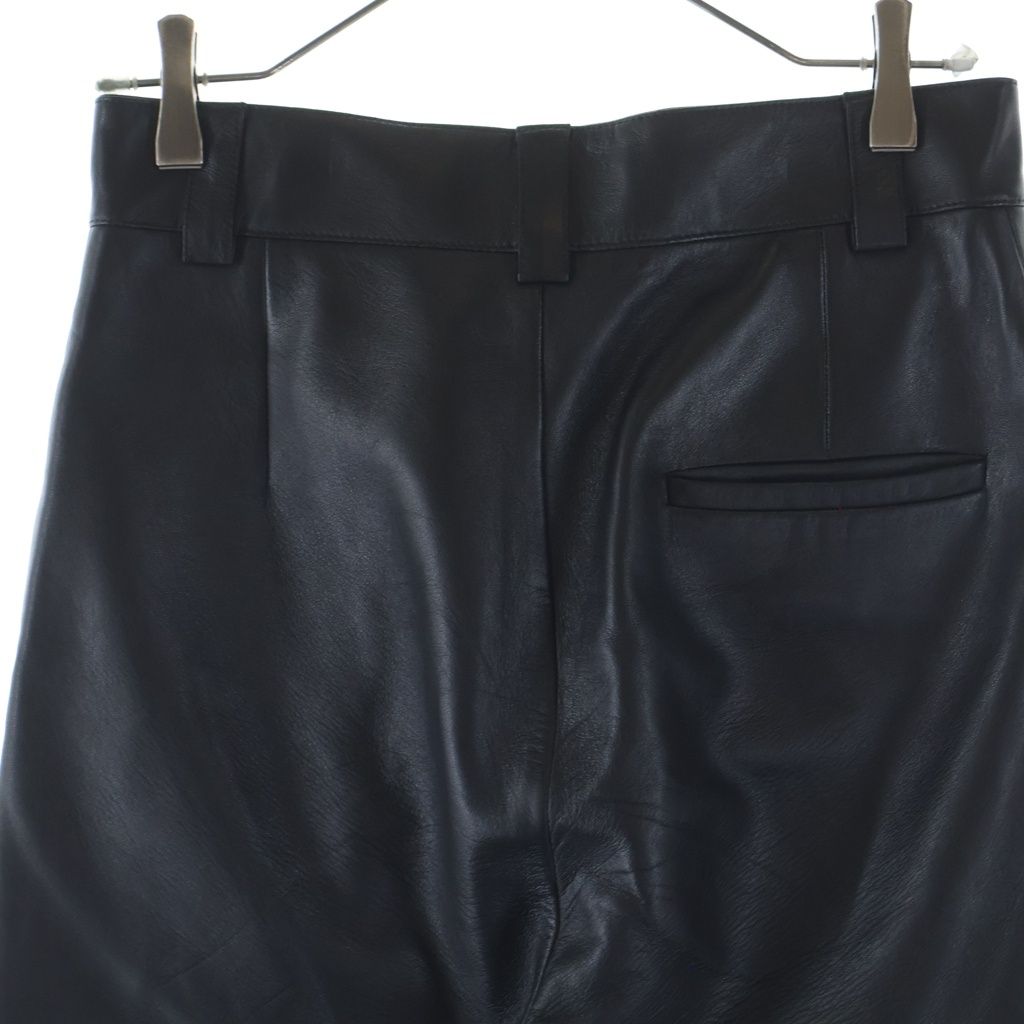 Balenciaga Lambskin Leather Straight Leg Pants Black — view 4