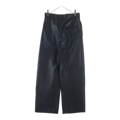 Balenciaga Lambskin Leather Straight Leg Pants Black — view 2