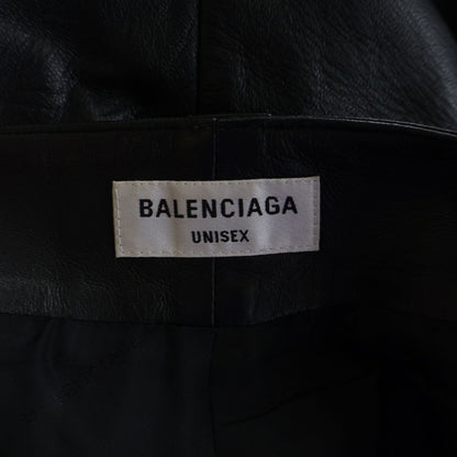 Balenciaga Lambskin Leather Straight Leg Pants Black — view 6