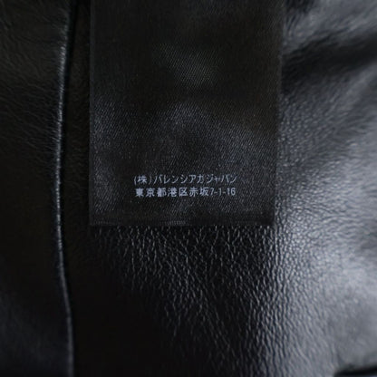 Balenciaga Lambskin Leather Straight Leg Pants Black — view 8
