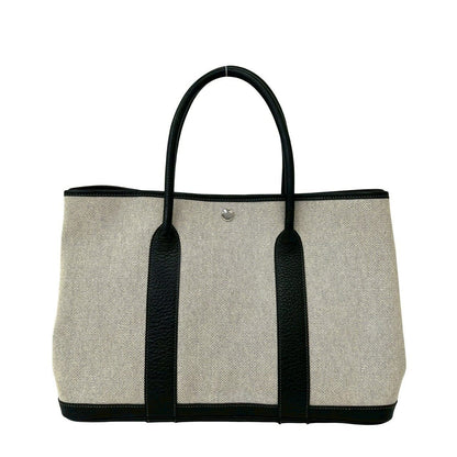 Hermes Garden Party PM Toile H Canvas Tote Bag Ivory — view 3