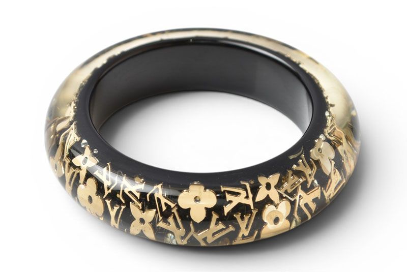Louis Vuitton Bangle Bracelet Ankle John GM Black Gold