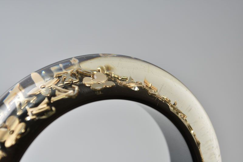 Louis Vuitton Bangle Bracelet Ankle John GM Black Gold — view 5