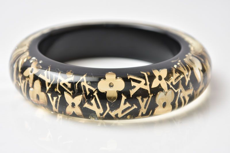 Louis Vuitton Bangle Bracelet Ankle John GM Black Gold — view 2