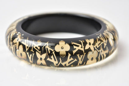 Louis Vuitton Bangle Bracelet Ankle John GM Black Gold — view 2