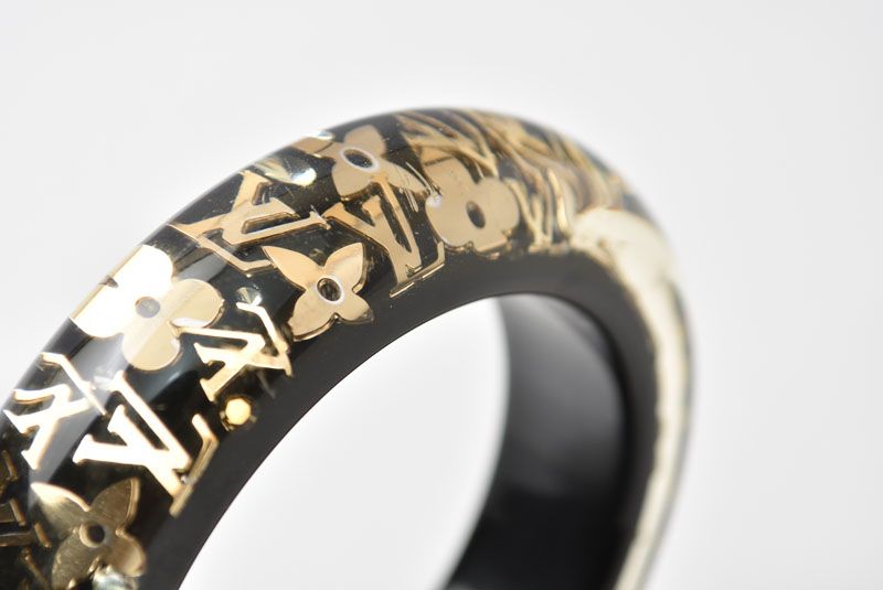 Louis Vuitton Bangle Bracelet Ankle John GM Black Gold — view 4