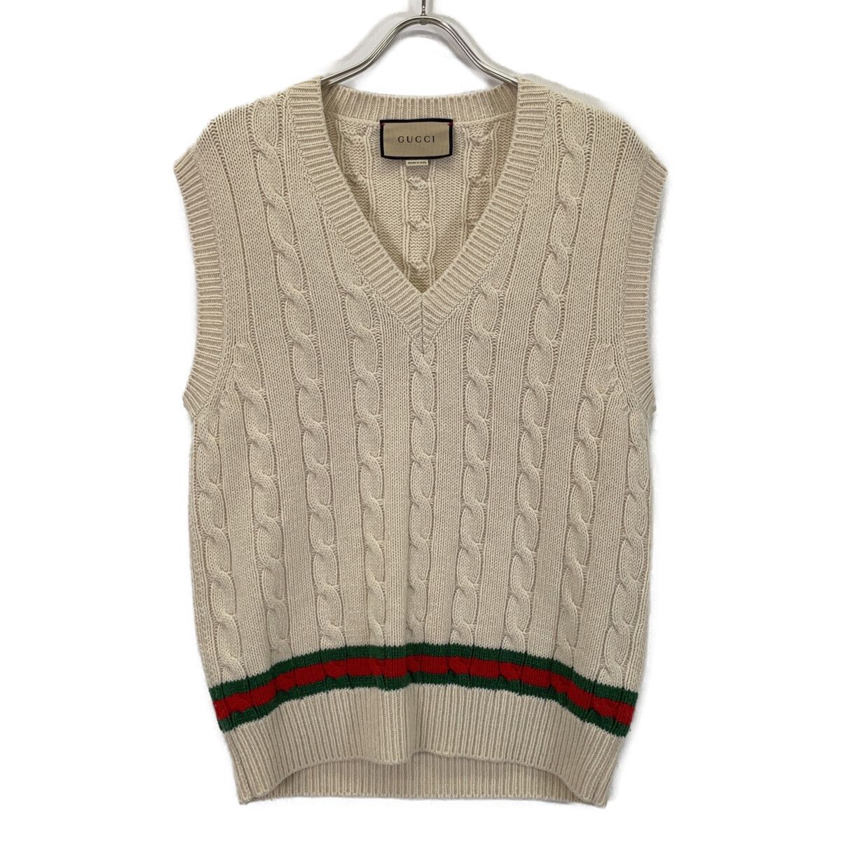 Gucci White Line Knit Vest
