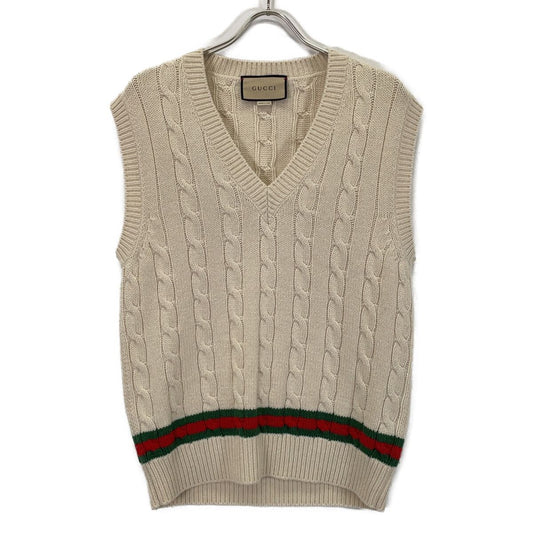 Gucci White Line Knit Vest