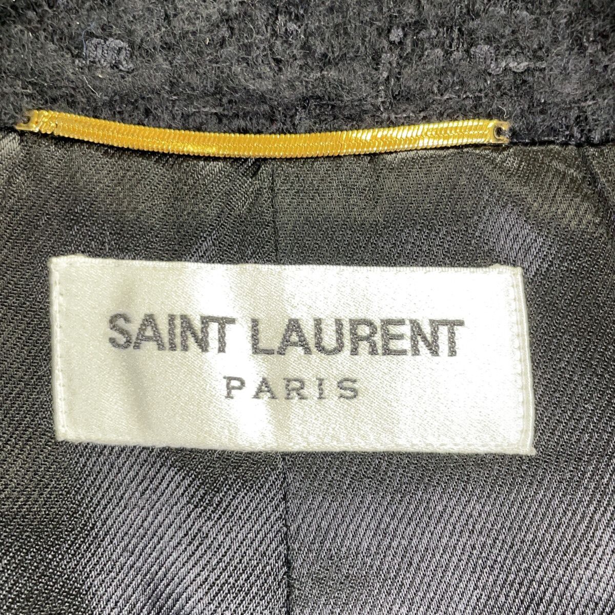 Saint Laurent Paris Black Wool Tweed Double Breasted Pea Coat 36 — view 4