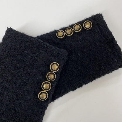 Saint Laurent Paris Black Wool Tweed Double Breasted Pea Coat 36 — view 8