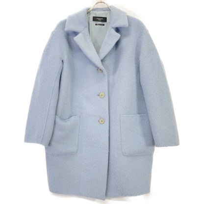 Max Mara Weekend Kuchitoamano Wool Alpaca Shaggy Coat Blue 40