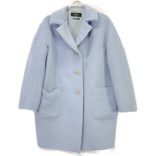 Max Mara Weekend Kuchitoamano Wool Alpaca Shaggy Coat Blue 40