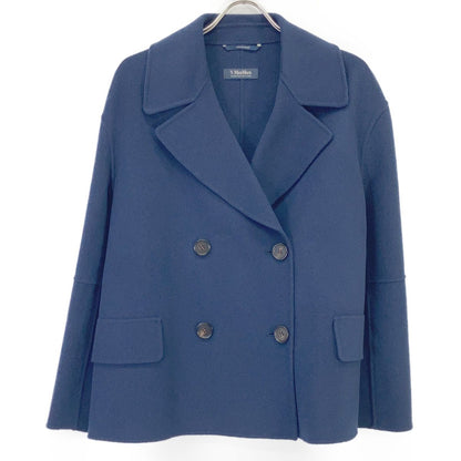 Max Mara S Double Breasted Short Coat Navy 42