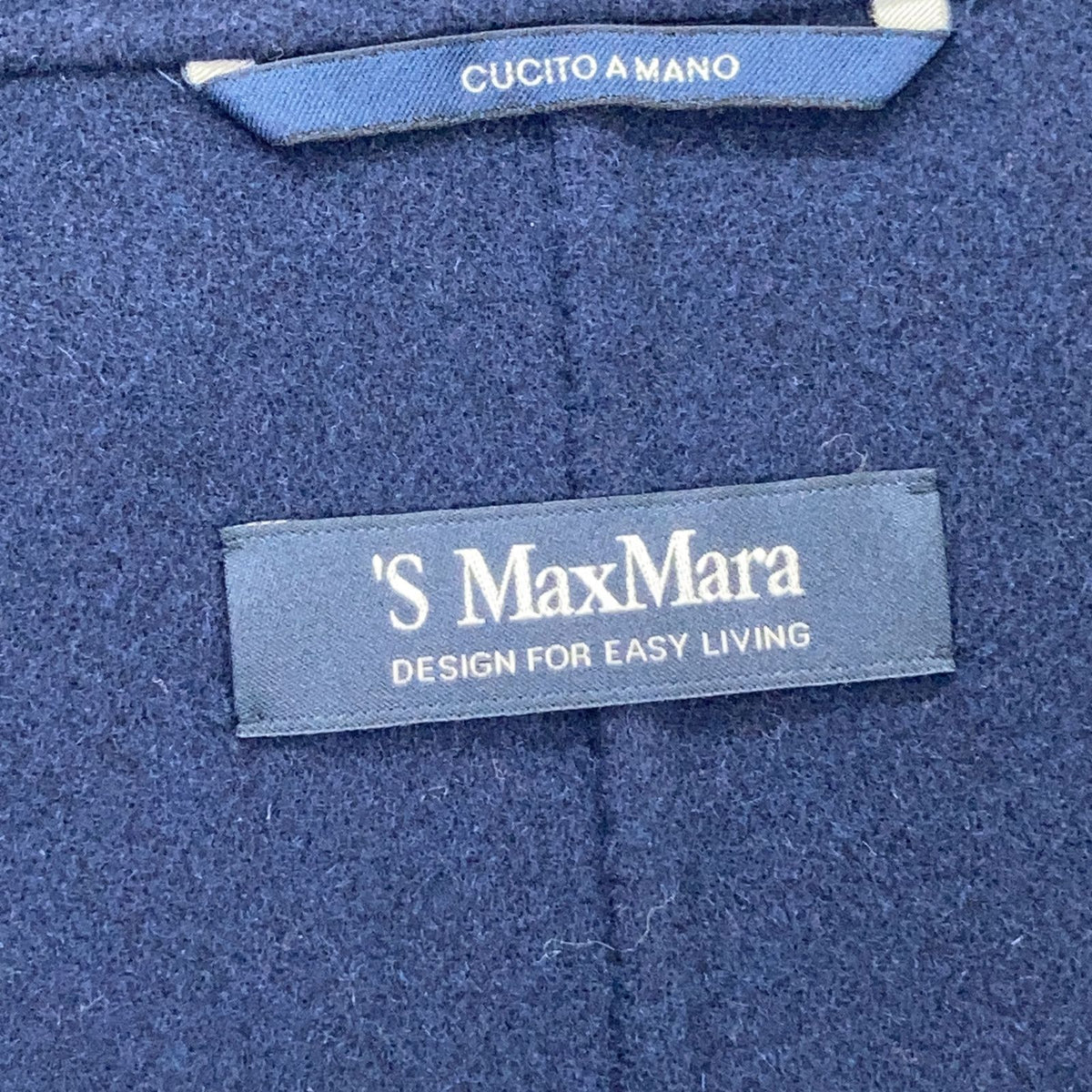 Max Mara S Double Breasted Short Coat Navy 42 — view 4