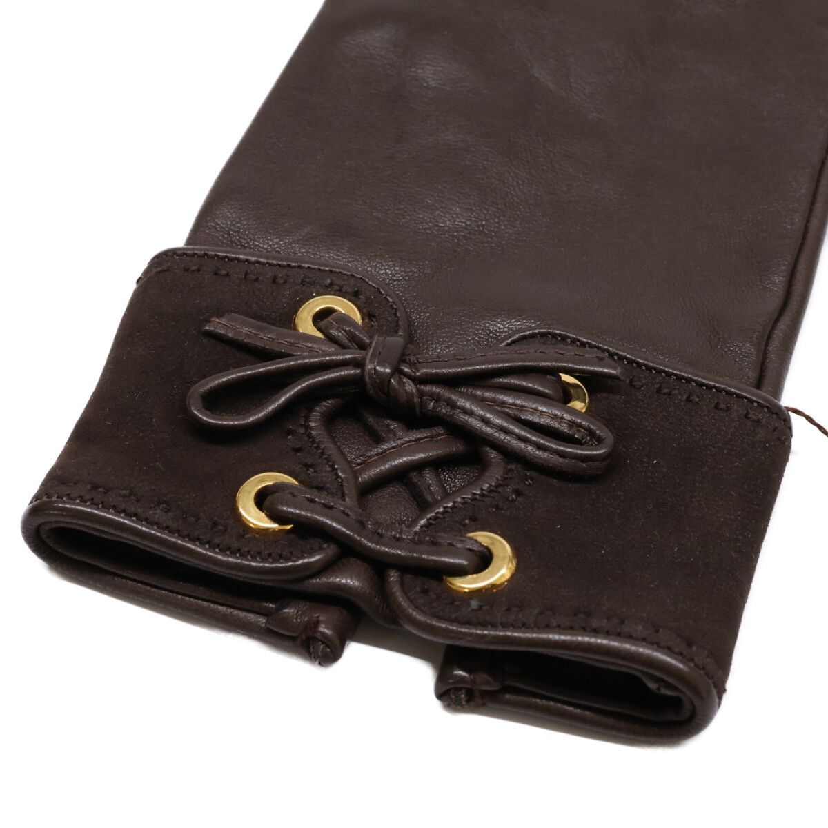 Hermes Lambskin Gloves Brown — view 7
