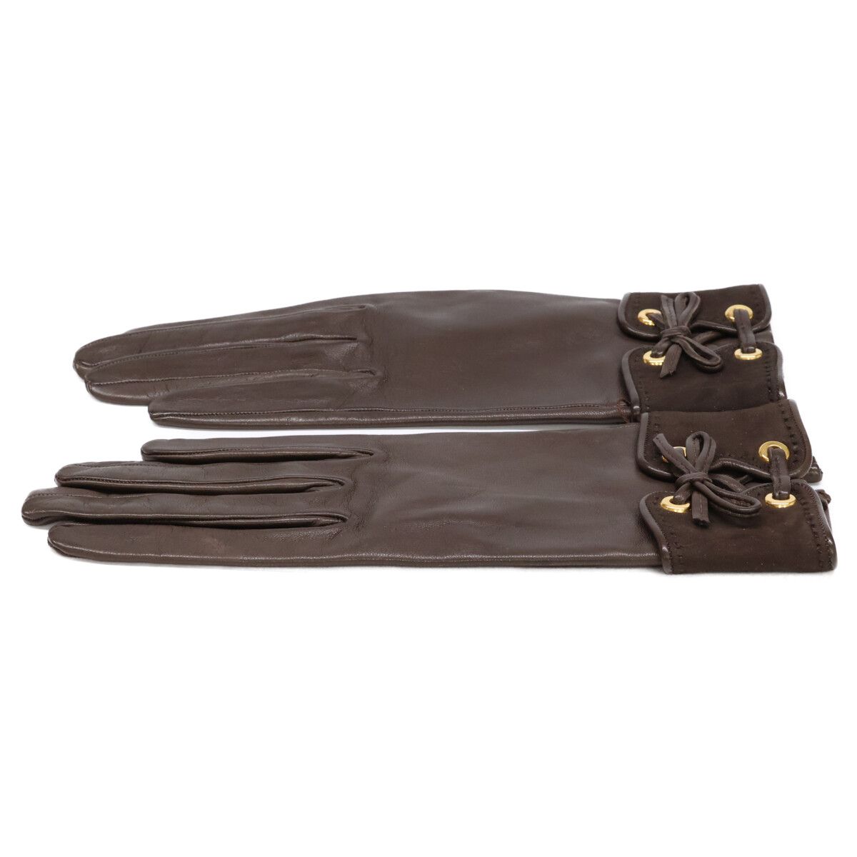 Hermes Lambskin Gloves Brown — view 4