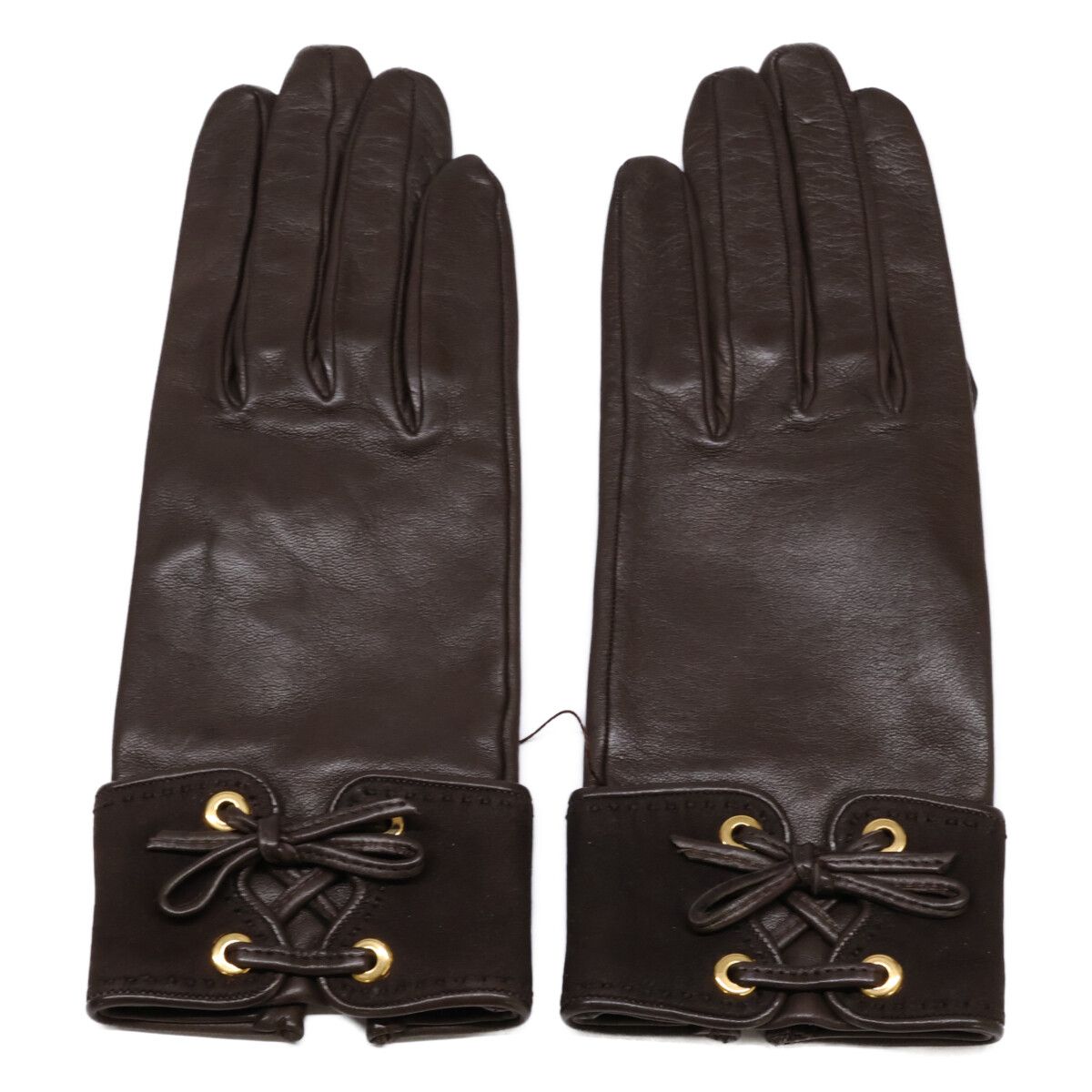 Hermes Lambskin Gloves Brown — view 2