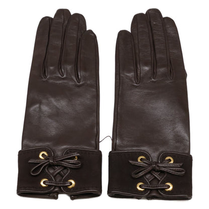 Hermes Lambskin Gloves Brown — view 2