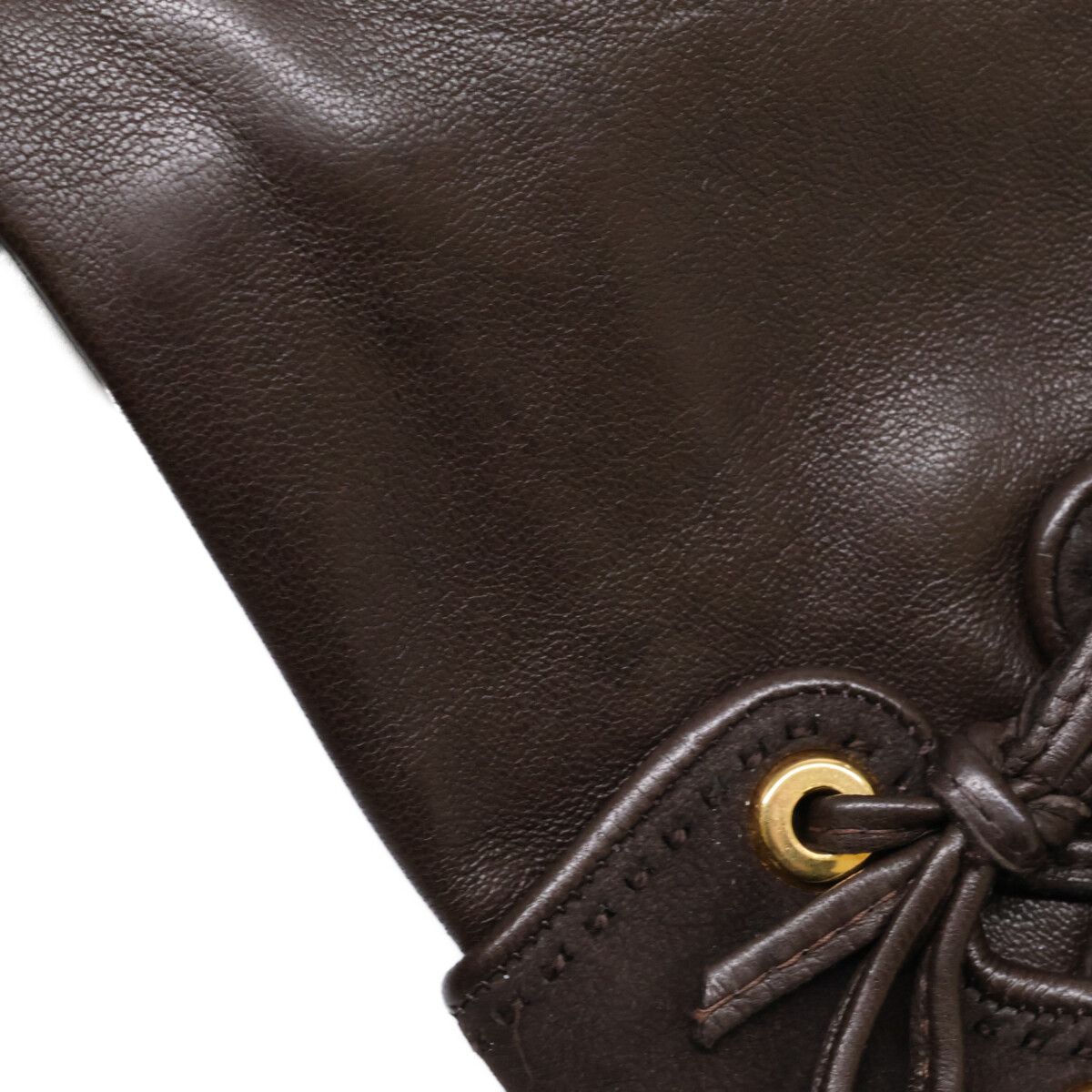 Hermes Lambskin Gloves Brown — view 8