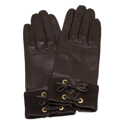 Hermes Lambskin Gloves Brown