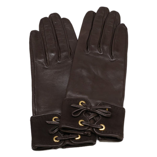 Hermes Lambskin Gloves Brown