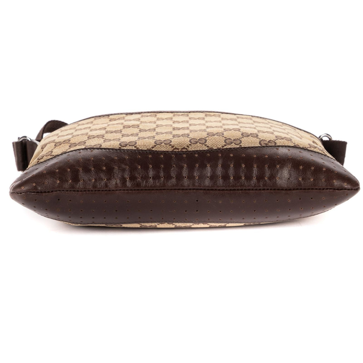 Gucci Vintage Flap Bag Messenger Beige Dark Brown GG Canvas — view 6