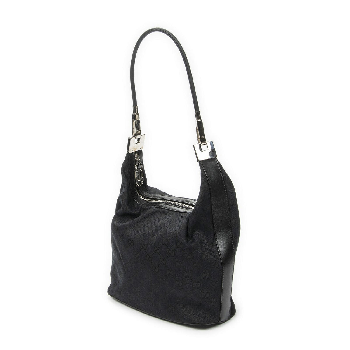 Gucci Zip Hobo Black GG Canvas — view 2