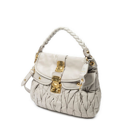 Miu Miu Bo Bag Gray Nappa Matelasse Leather — view 2