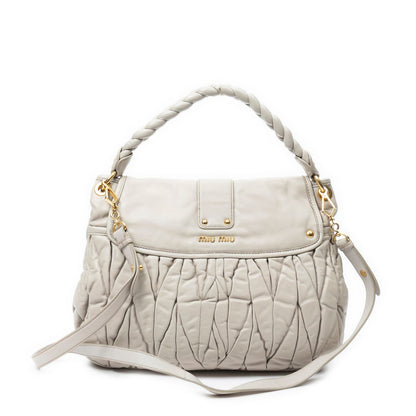 Miu Miu Bo Bag Gray Nappa Matelasse Leather — view 5
