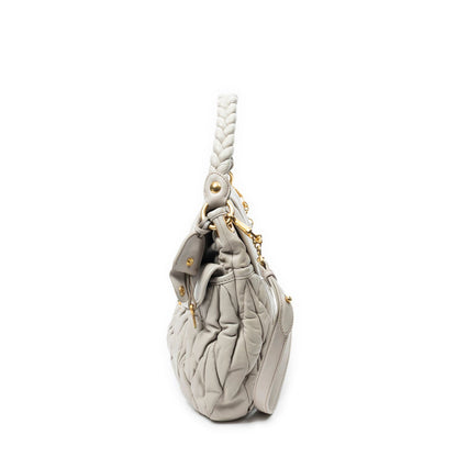 Miu Miu Bo Bag Gray Nappa Matelasse Leather — view 3