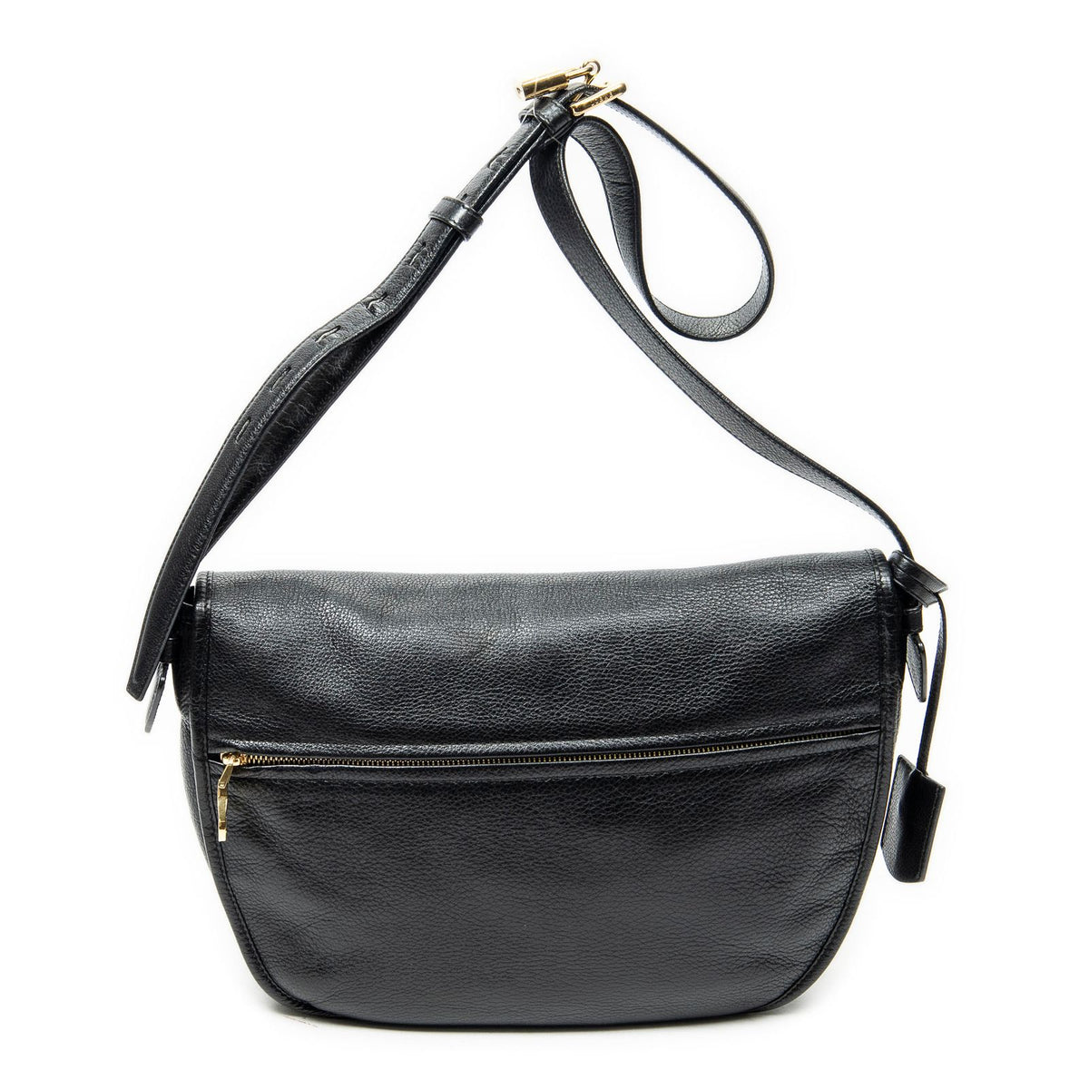 Loewe Heritage Flap Bag Messenger Black Grain Calfskin Leather — view 5
