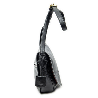Loewe Heritage Flap Bag Messenger Black Grain Calfskin Leather — view 4