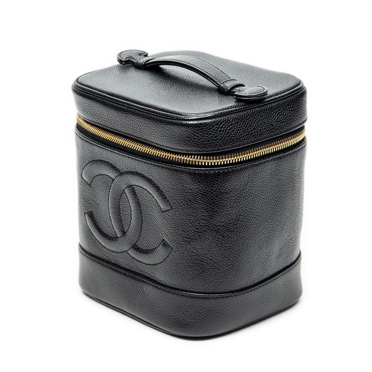 Chanel Timeless Tall Vanity Case Black Caviar Leather — view 2