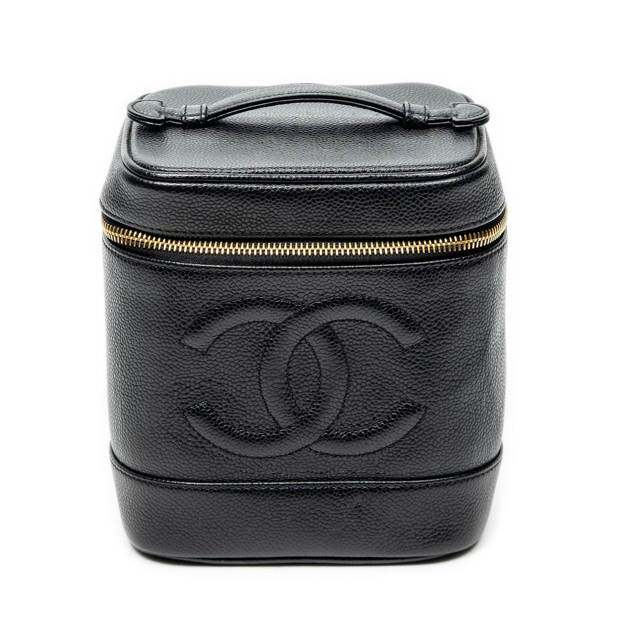 Chanel Timeless Tall Vanity Case Black Caviar Leather